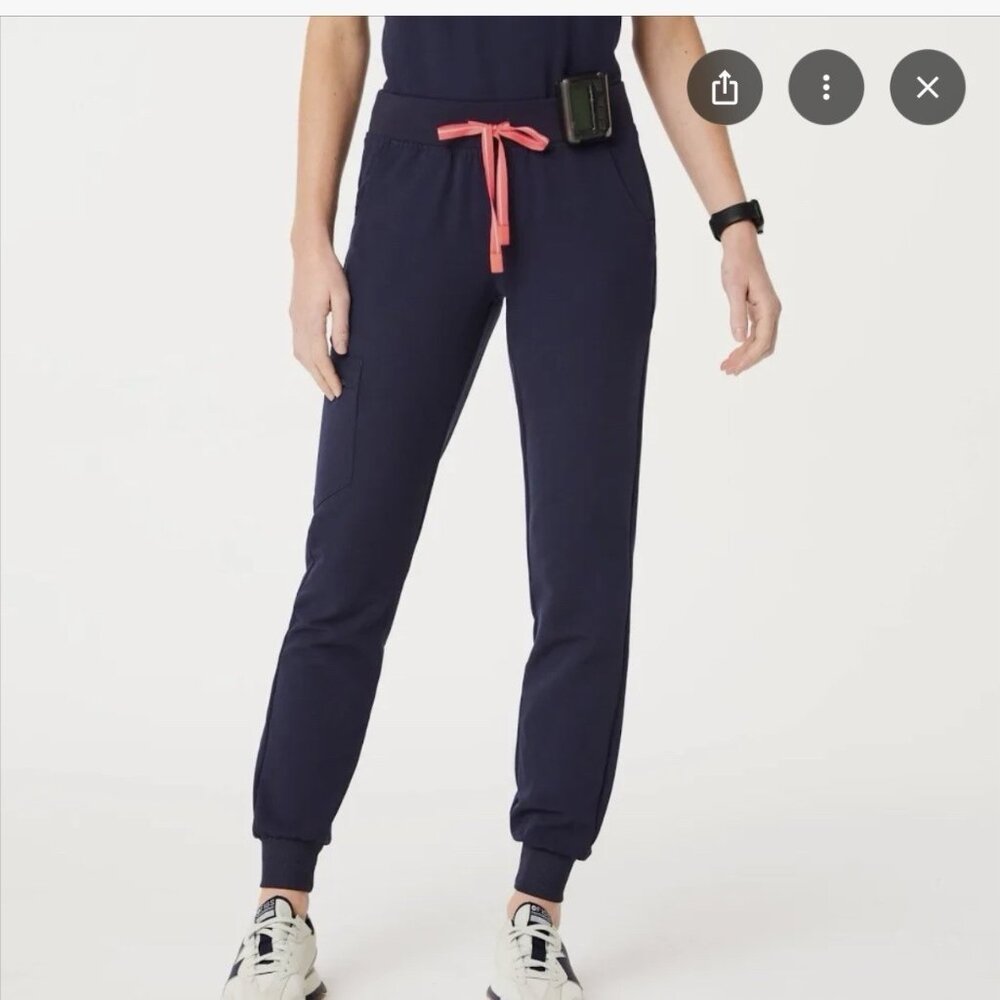 FIGS Women's Zamora Jogger Scrub Pants with Orange‎ Drawstring XXL/S